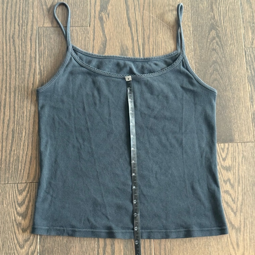 Women's or Teen’s Charcoal Gray Spaghetti Strap Cotton Top - Picture 2 of 2